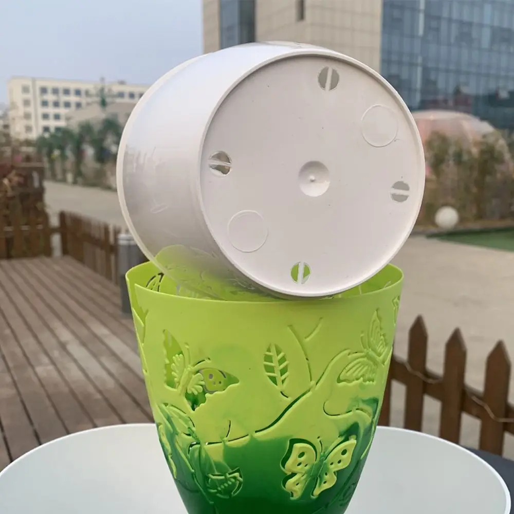 3D Cartoon Butterfly Relief Flowerpot Colored Plastic Succulent Flower Pot Self-suction Plant Planter Home Decoration