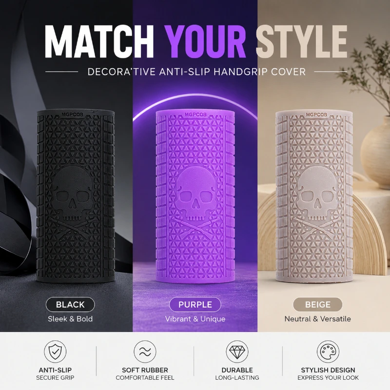 Stretchable Silicone Grip Protector Triangle Texture Skull Print Multi‑Color Hobby Accessory