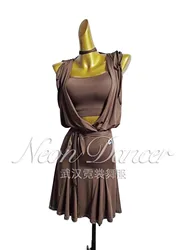 Neon Dancer Women's Latin Dance Costume, High-End Latin Dance Training Outfit, Latin Dance Performance Outfit, Skirt with Rhinestone Decoration
