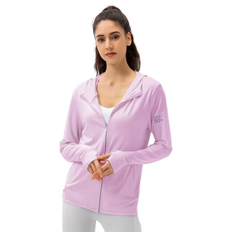 

UPF 50+ UV Sun Protection Clothing Women Hoodie Long Sleeve Sun Shirt with Pocket Breathable Outdoor Sport Running Hiking Jacket