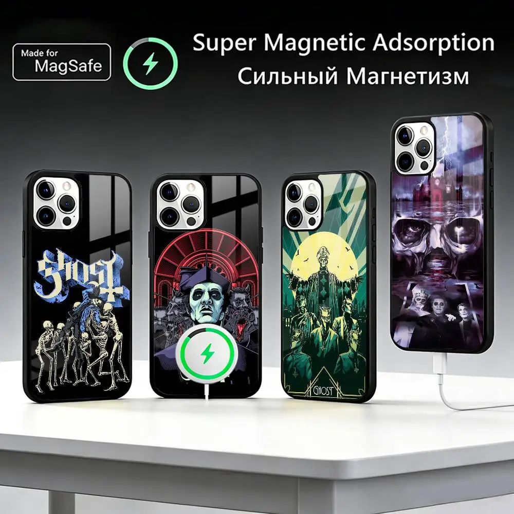 

Чехол для телефона Rock Band G-GhostS для iPhone 17,16,15,14,13,12,11 Plus, Pro Max, новая магнитная беспроводная зарядка