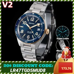 Seestern s434 Taucher uhr von Männern nh35 Automatik werk 200m wasserdichte mechanische Armbanduhren leuchtendes Saphir skelett v2