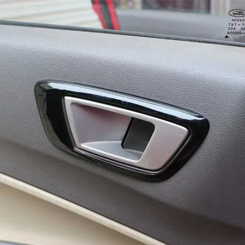 ABS Chrome Inner Trim Door Hand Clasping Decorative Ring Sticker for Ford Ecosport Fiesta MK7 2009-2013 car Accessories
