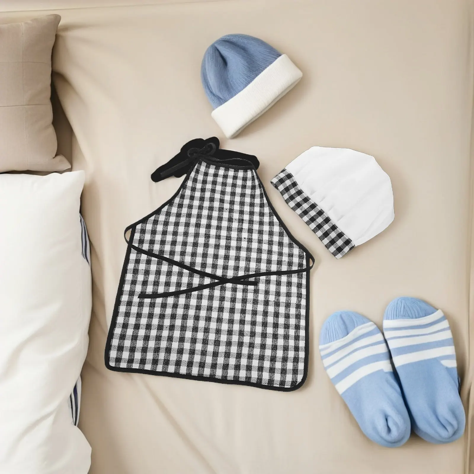 Baby Chef Costume Set – Apron & Hat for Kids Photoshoot Outfit