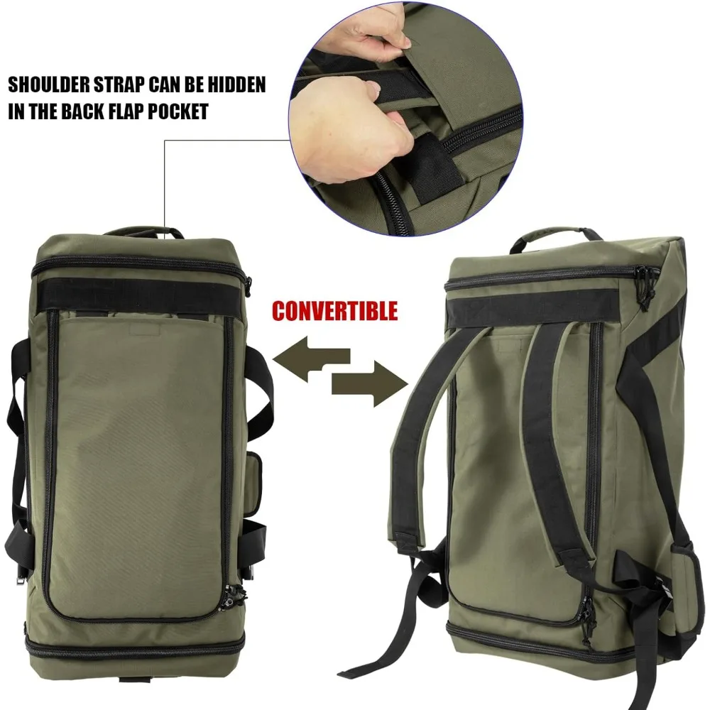 حقيبة سفر للرجال من القماش الخشن - حقيبة رياضية كبيرة لقضاء عطلة نهاية الأسبوع، حقيبة ظهر رياضية للنساء لأسلوب الحياة النشطة