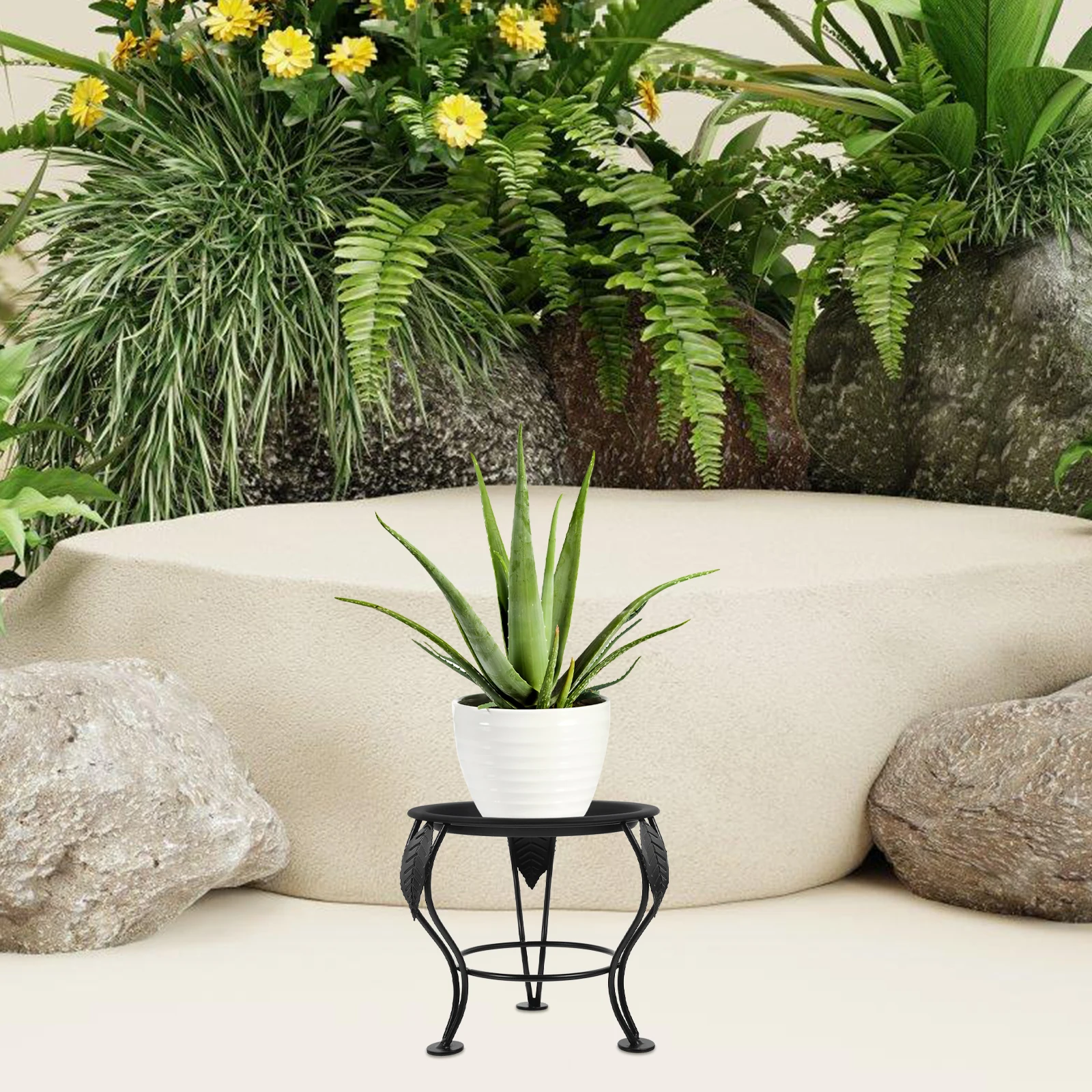 

2pcs Decorative Base Garden Globe St Iron Metal Holder Metal Plant St Flower Pot Plant St Smooth Finish Indoor Outdoor