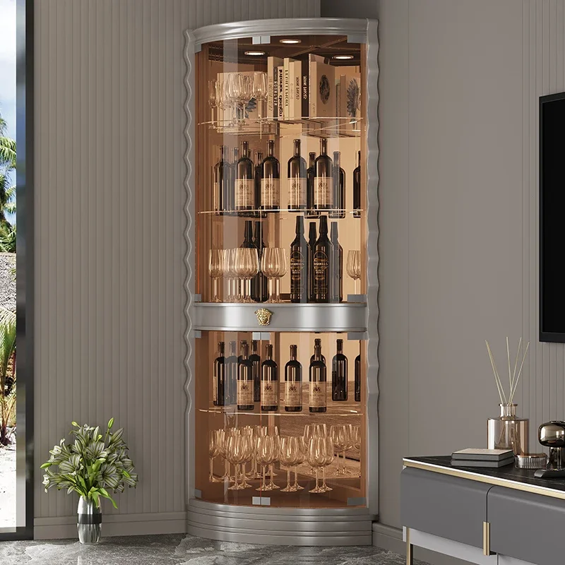 Restaurant Furniture Drink Showcase Bar For Salon Luxe Exterior Corner Cabinet Vinegar Wine Bottle Rack Glass Wall Liquor Cellar