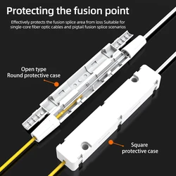 SAIVXIAN 100PCS Optical fiber protection box leather wire optical cable, heat shrinkable tube protective box insulating plastic