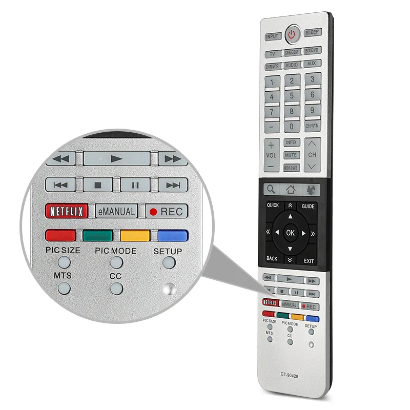 CT-90428 Remote Control Compatible With Toshiba TV 32L4300 39L4300 50L4300 50L7300 58L4300 65L7300 32L4300U 39L4300U 50L4300U 50