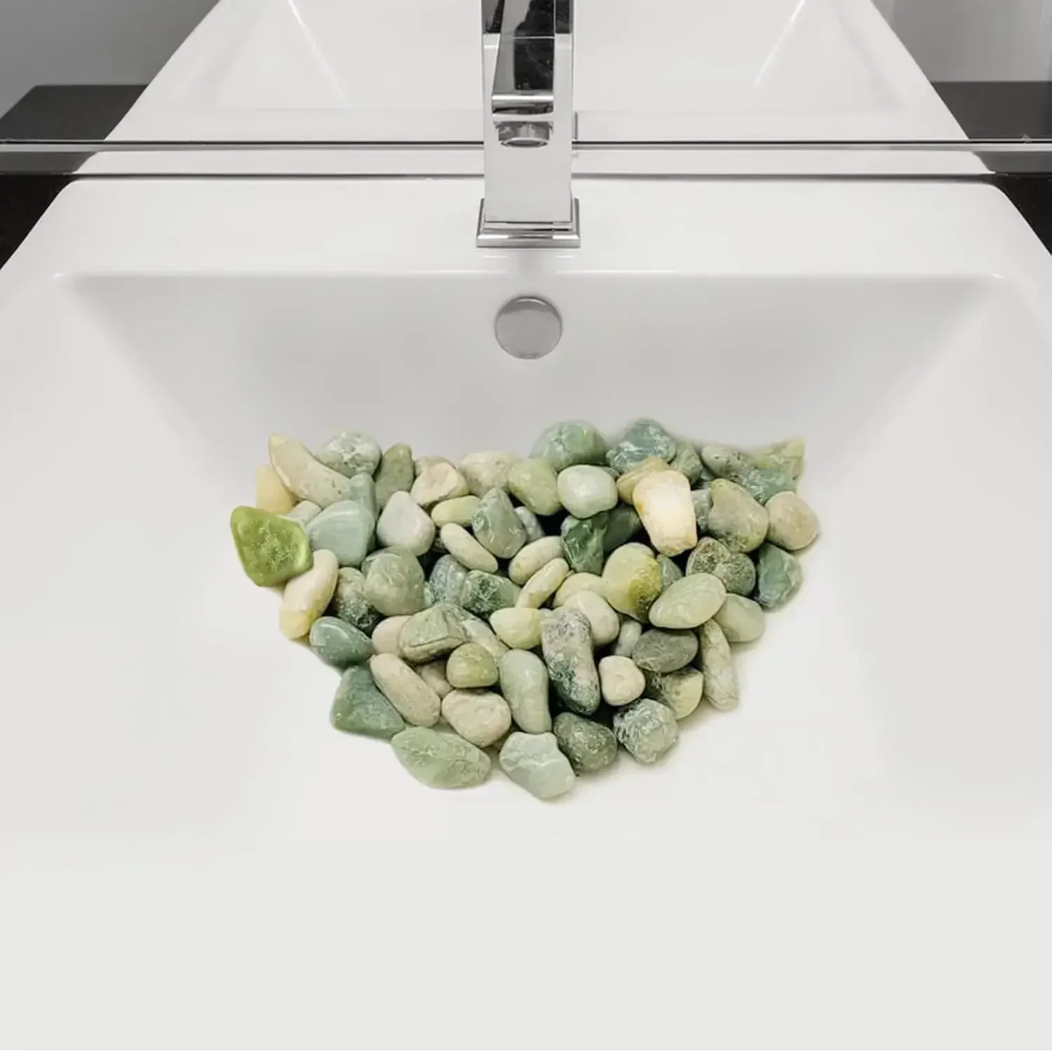 40 lbs Jade River Rocks for Landscaping, 1-2 Inch Large Polished Pebbles. Decorative Green Gravel Stones for Plants, Vases and G view 4