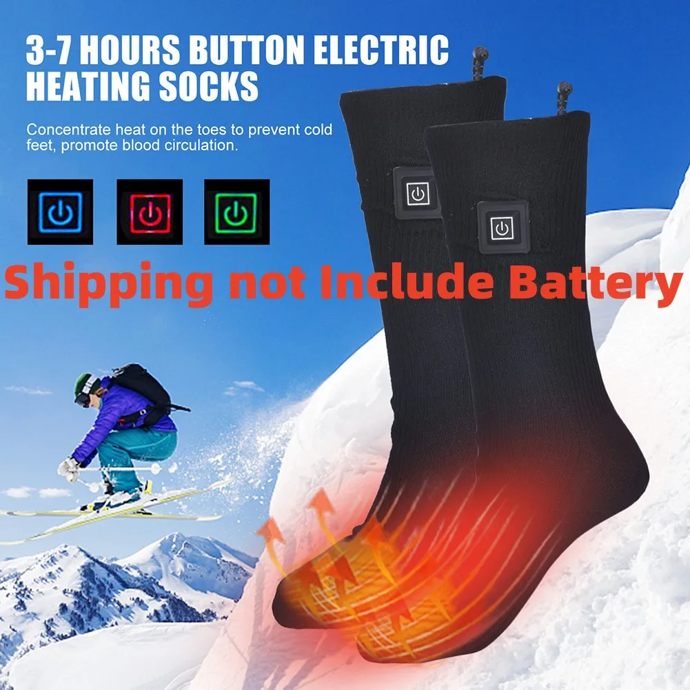 

1/2/3Pair Winter Heated Socks Heating Warm Long Socks Anti Slip Battery Powered Cold-Proof Skiing Sock For Outdoor（No Battery）