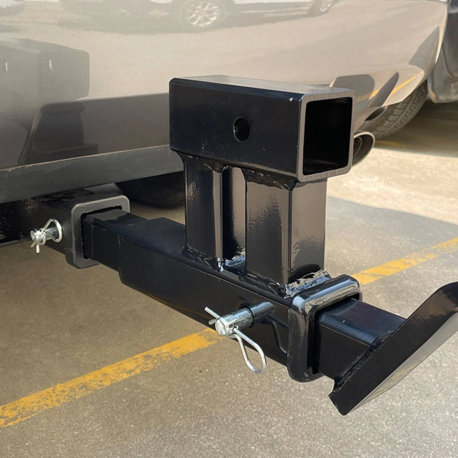 Double Receiver Hitch Adapter Heavy-Duty Hitch Adapter with Dual Receivers Dual Receiver Extender High-Strength Glossy