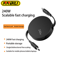 NNBILI USB-C to USB-C Retractable PD240W Fast Charging Type-C Data Cable 1M Mobile Phone Charging Wire for iPhone 15/16 Samsung