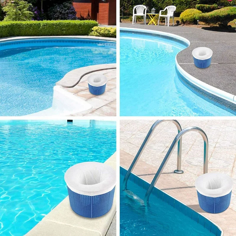 Ultra-fino malha Skimmer meias, filtro de piscina, cesta Saver, reutilizável, coletor de detritos, 40 Pack