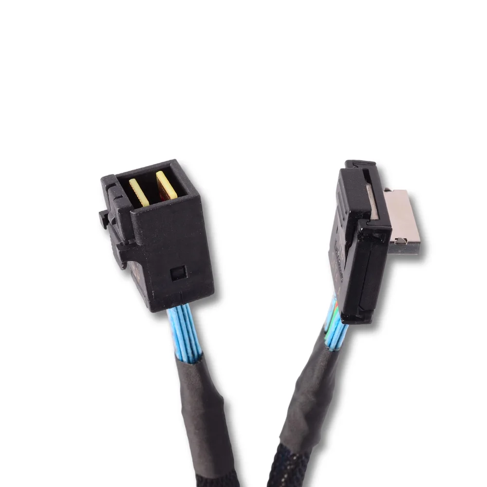 Elbow Oculink SFF 8611 To SFF-8643 SAS Data Cable High Speed HBA Array Card Hard Disk Backplane 40cm