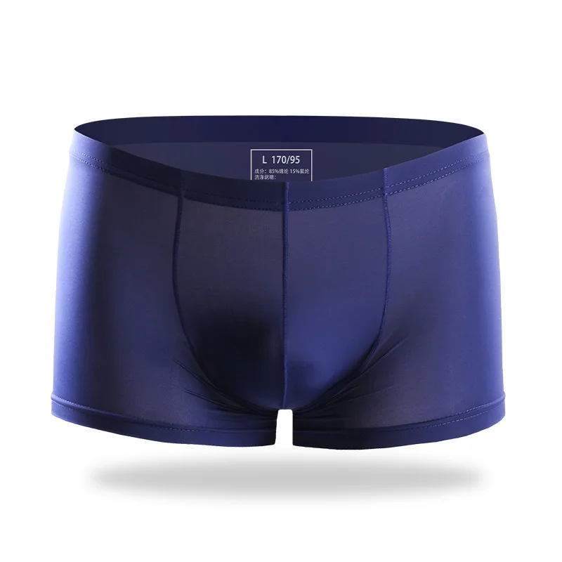 Men's Underwear Ice Silk Ultra-Thin Summer Breathable Men's Boxer Shorts Flat-Angle Shorts Youth Underwear Sexy
