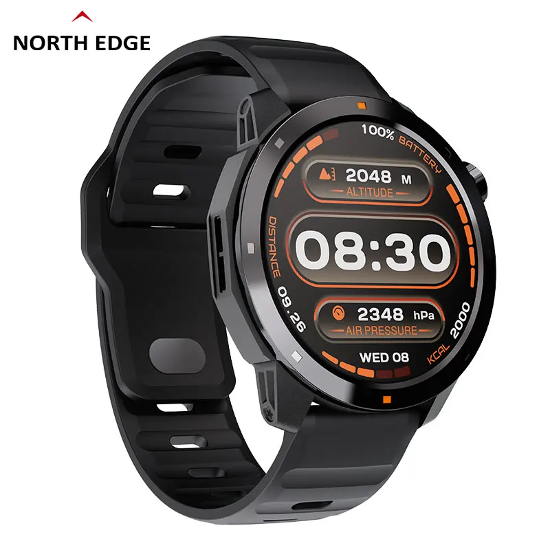 NORTH EDGE X-TREK 2 GPS Sports Smart Watch 1.43\'\' Amoled Screen 3ATM Waterproof AOD Smart Watch Bluetooth Call Altitude Compass