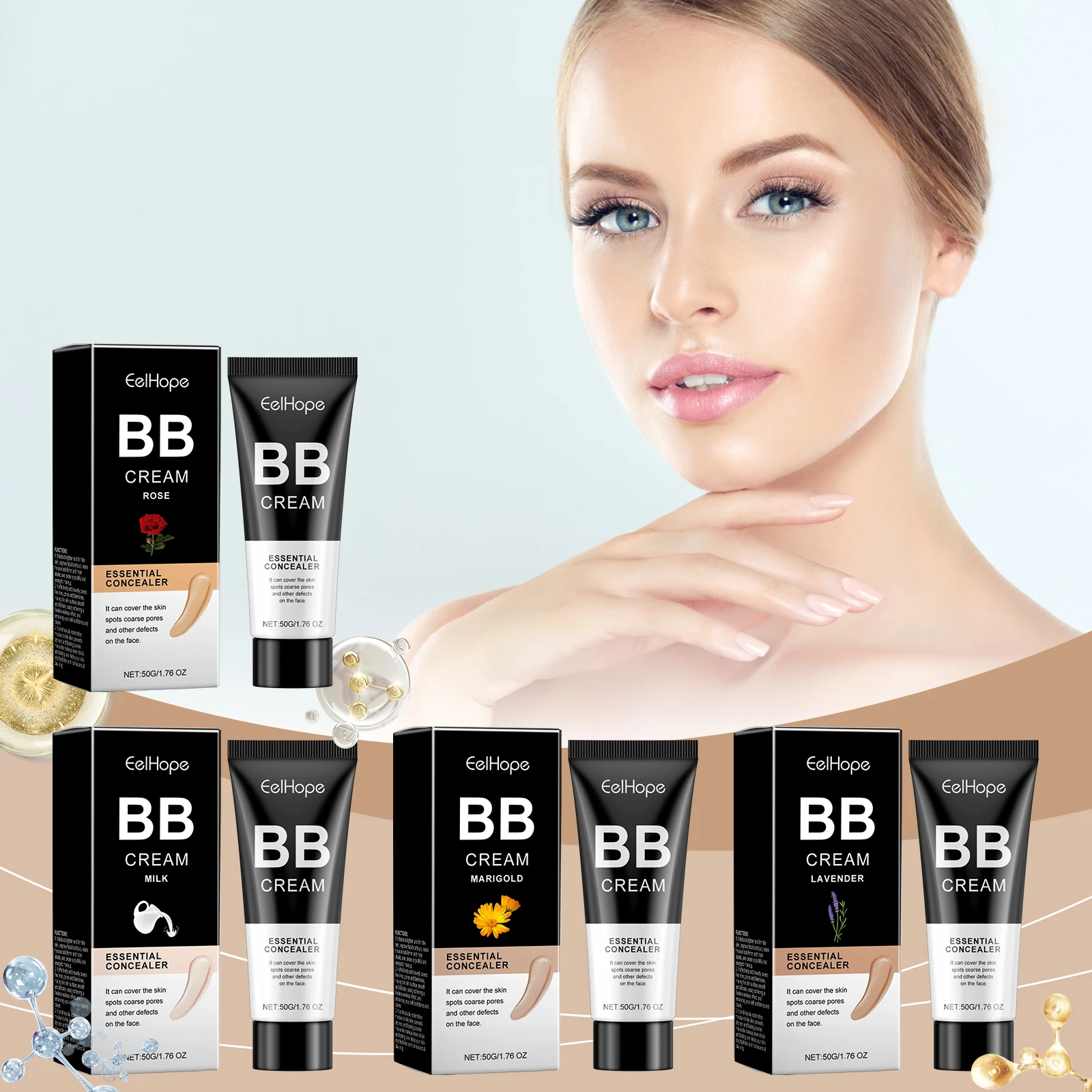 Creme BB corporal à prova d'água de longa duração – Cobertura total, hidratação, evita o tom da pele, oculta imperfeições e tatuagens