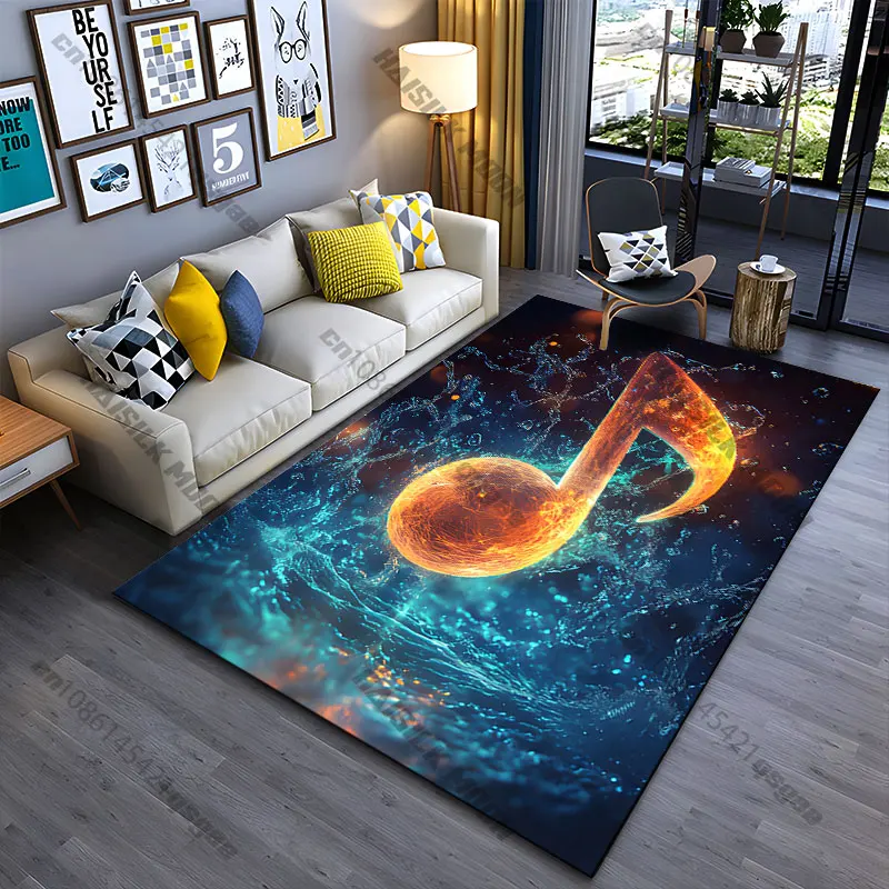 Music energy fire water carpet Yoga living room room decor children's crawling mat doormat area rug games mat
