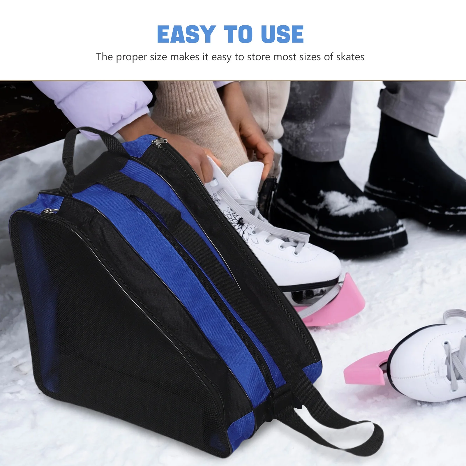 2Pcs Roller Skate Bag Breathable Weather Resistant Thickened Fabric Adjustable Shoulder Strap Roller Storage Backpack