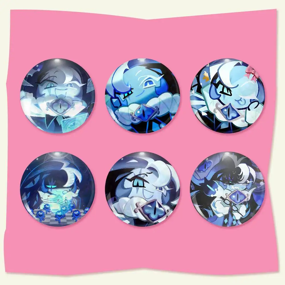 Shadow Milk Cookie 75x75 25x25 Mm Cartoon Round Brooches On Backpack Shirt Accessories Jewelry Badge Gift For Friends