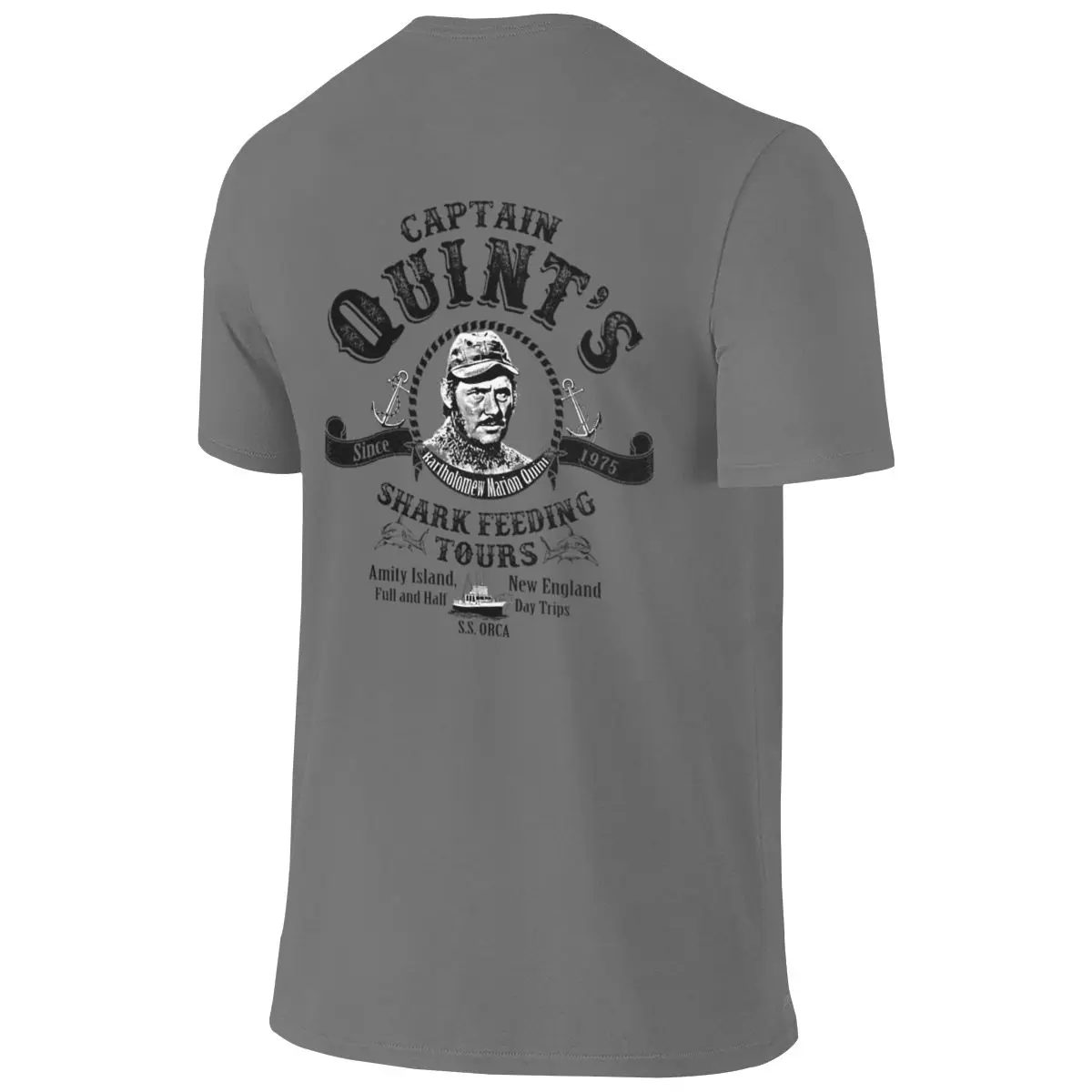 Quints Shark Feeding Tours Full Of Cotton Feeling Reversible T-shirt Retro Street Clean Surface T-shirt
