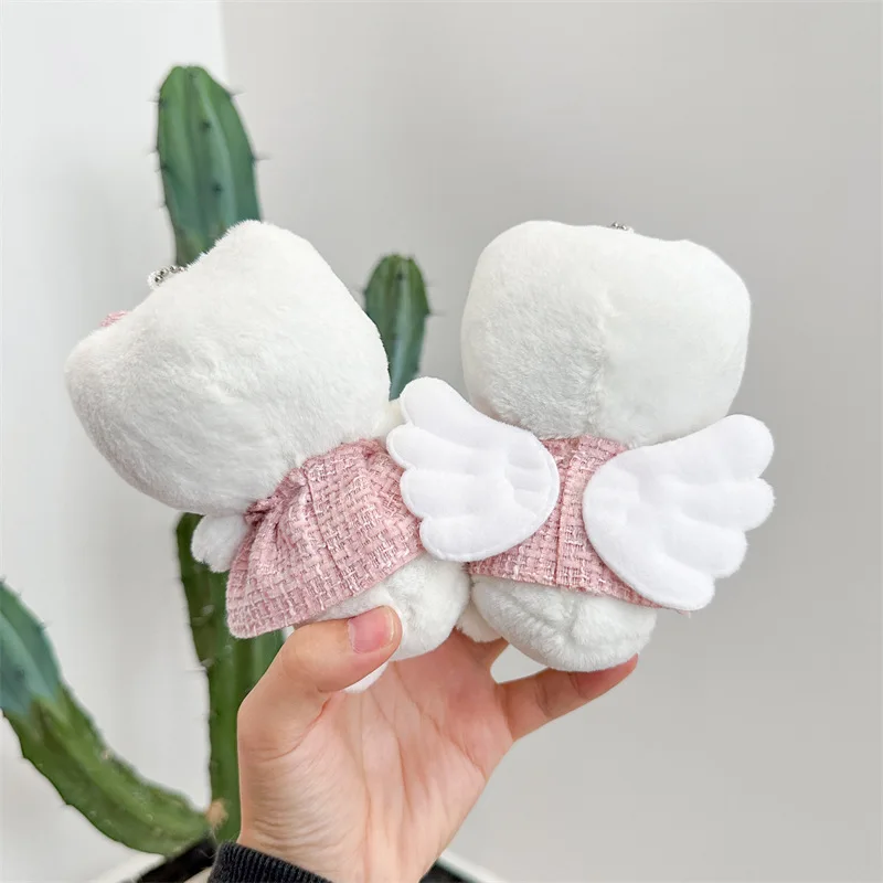 2023 neue Sanrio Hallo Kitty Plüsch Puppe Anhänger ins Stil niedlichen Mädchen rosa Kleid Schlüssel bund Anhänger Telefon zurück Clip Kinder geschenke