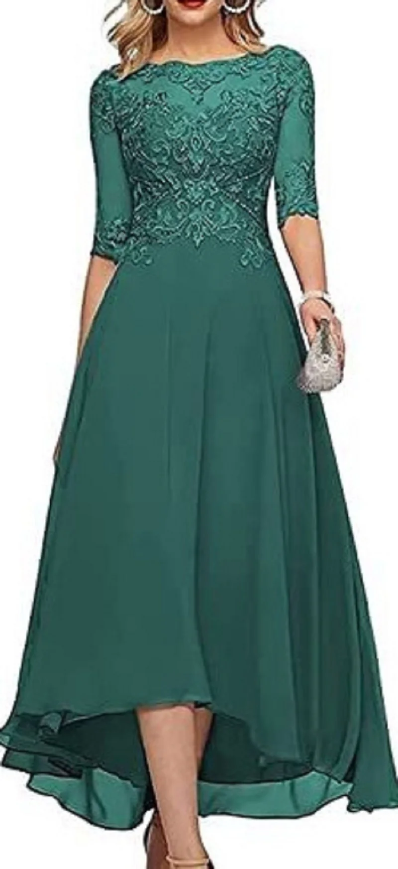 Manray eine Linie Chiffon elegante Mutter der Braut Kleider für Hochzeiten Spitzen kleider lange Party kleid Frau Vestido de Madrinha