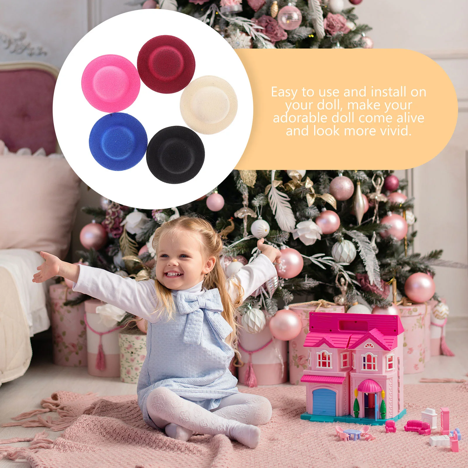 

15Pcs Mini Hats Adornments for Fine Workmanship Long Service Life Craft Supplies Mini Hats Accessories