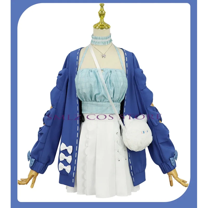 2025 11 Abyssgard Mococo أنيمي Vtuber Fuwawa تأثيري حلي Hololive EN جديد Fuwa Moco الزي البدلة شعر مستعار معطف على شكل فستان الحفلات