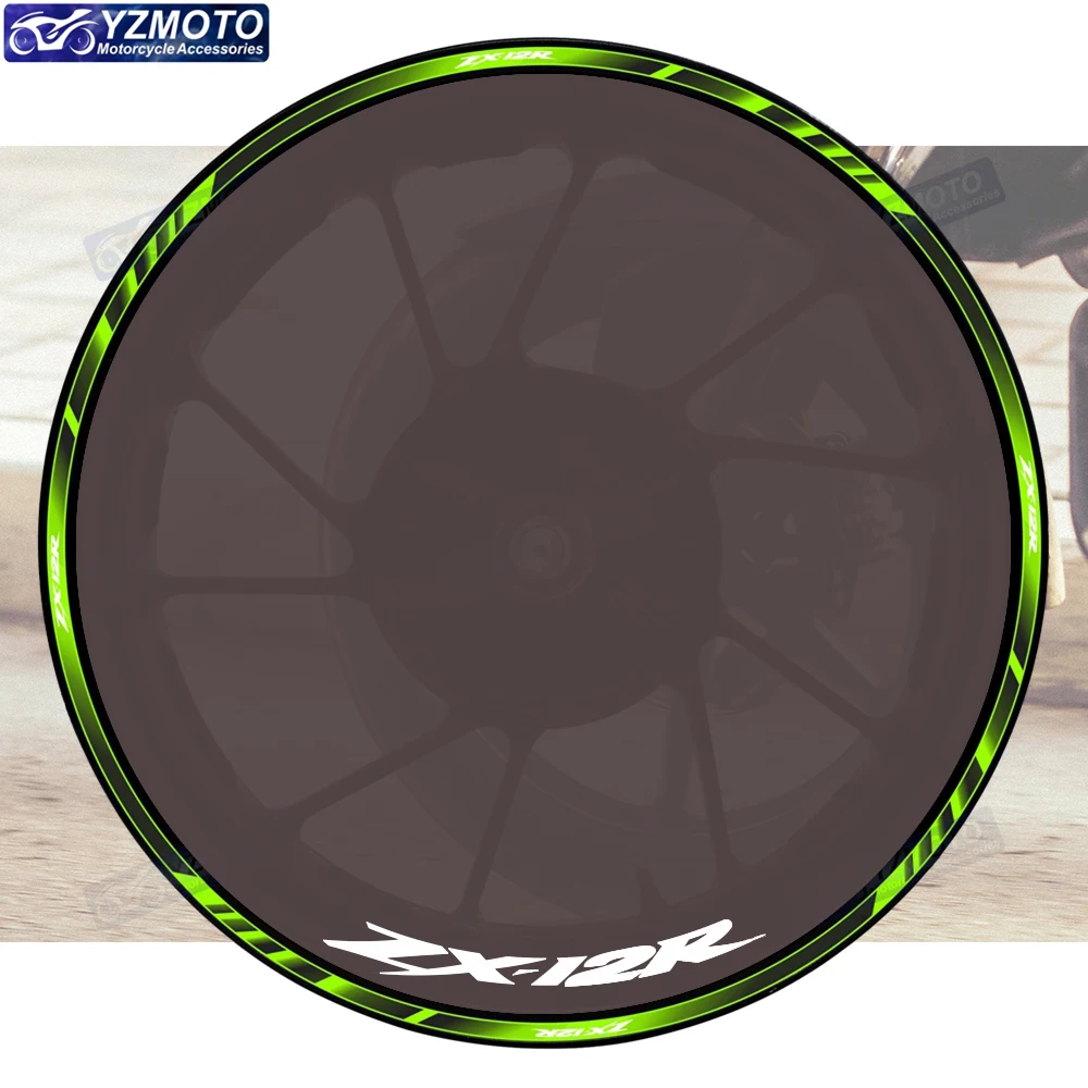

Motorbike Racing Reflective 17 Inch Wheel Stickers Rim Stripe Tape Hub Motorcycle Decal Waterproof Decorate For ZX-12R ZX 12R