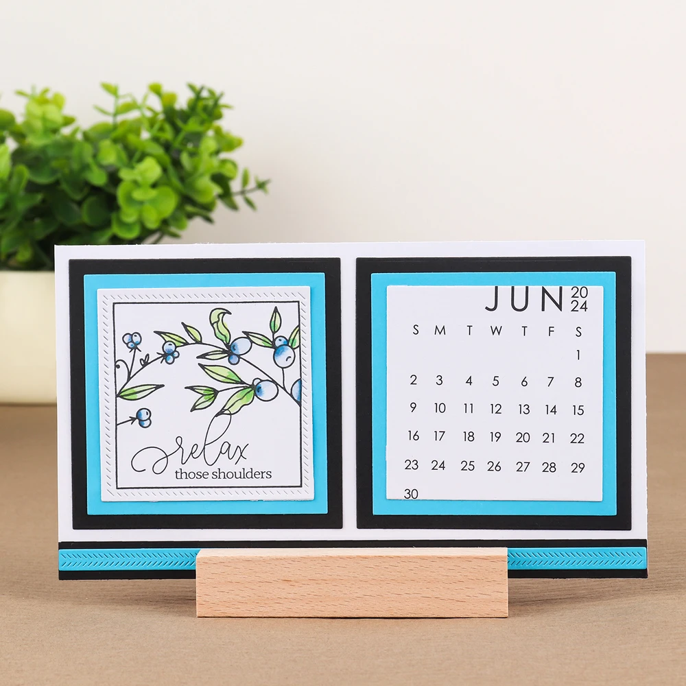Landscape Desk Calendar Wood Display Stand Critter Riddle  Scratch Off Stickers for DIY Decoration Paper Card Making 2024