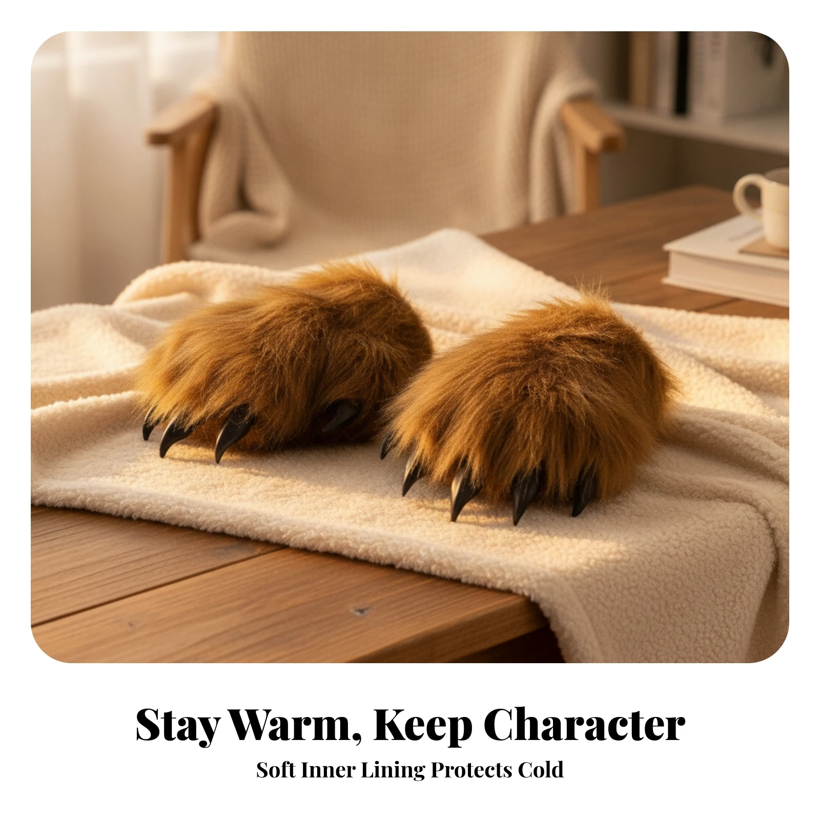 Fursuit Gloves with Claws Comfortable Gloves with Claws Costume Accessories Soft Elasticized for Cosplayers, Cosplay, Halloween