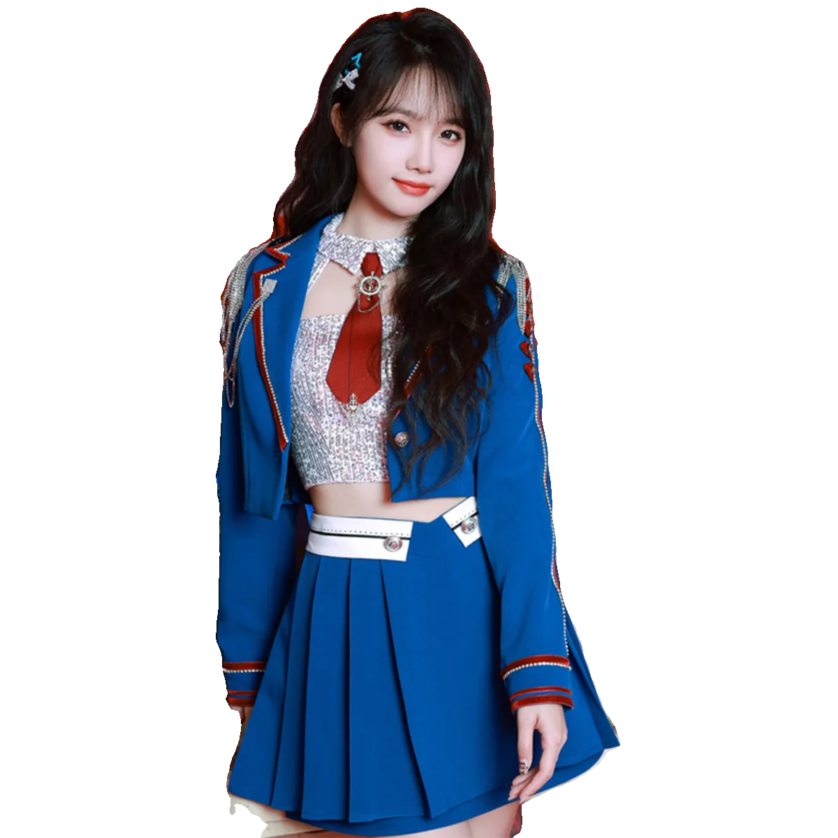 2024 Jazz Dance Performance Costume Women Blue JK Outfits Cheerleading Dance Clothes Kpop Y2K Stage Wear Grou Idol Suit JL5968