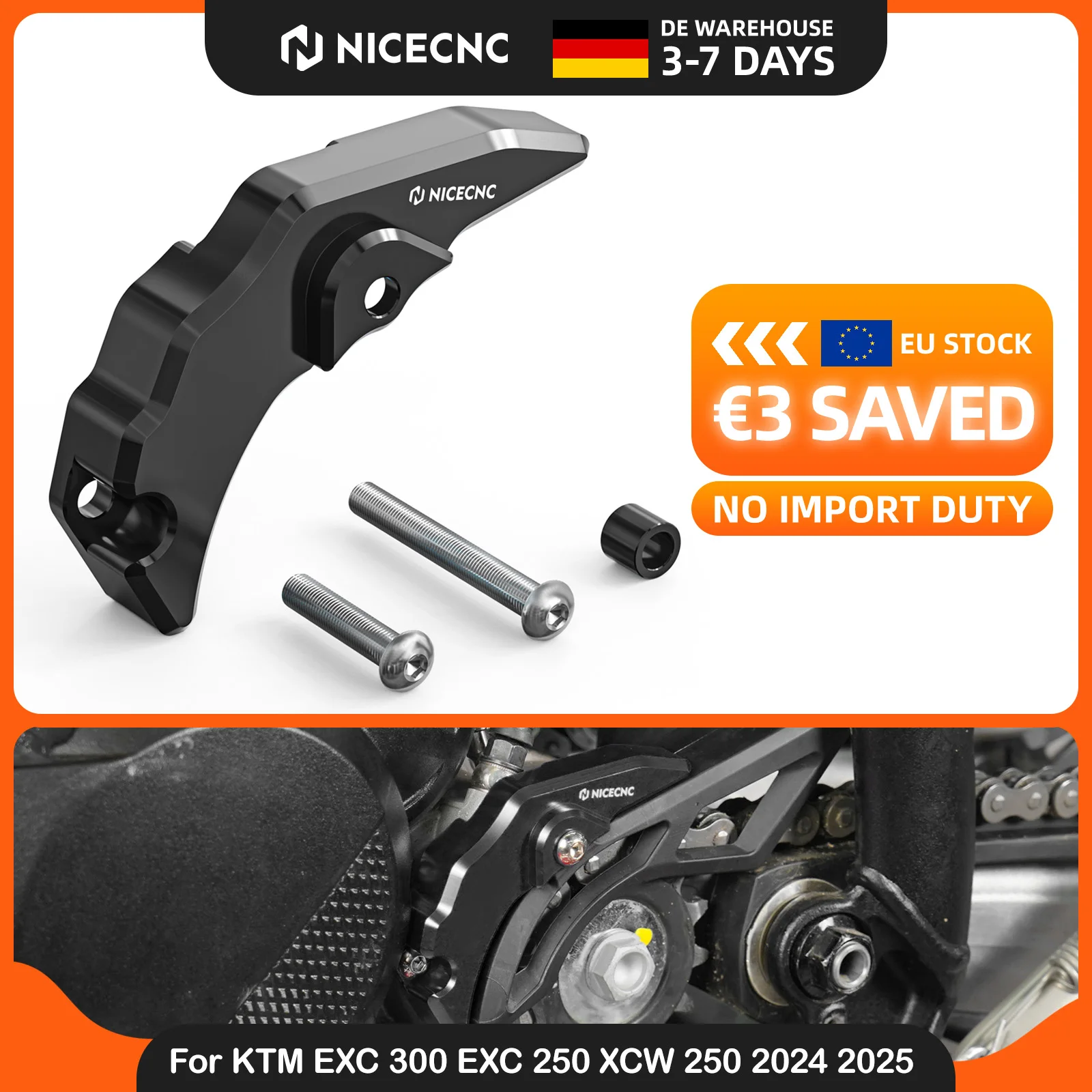 NICECNC Kupplungsnehmerzylinder-Abdeckung aus Aluminium für KTM EXC 300 EXC 250 XCW 250 SX 250 2024 2025, Husqvarna TE 300 TE 250 2024-2025, TX 300 2023-2025, GasGas EC 300 EC 250 – Motorradzubehör