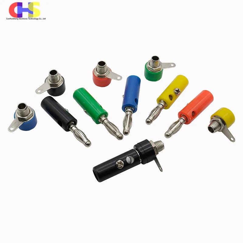 10pcs 4MM Banana Plug Socket Lantern Type Power Amplifier Speaker Multimeter Panel Male Female Insert Test Connecting Terminal