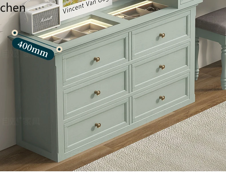 CZ self-viewing original dresser storage cabinet integrated jewelry cabinet with lamp manicure table retractable