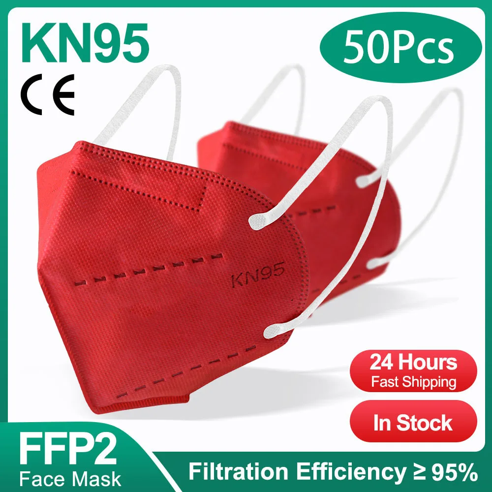 10-200 stuks FFP2-maskers kn95 Mascarillas KN95 gezichtsmaskerfilter 5 lagen mascarillas quirurgicas homologadas herbruikbaar zwart FFP2-masker