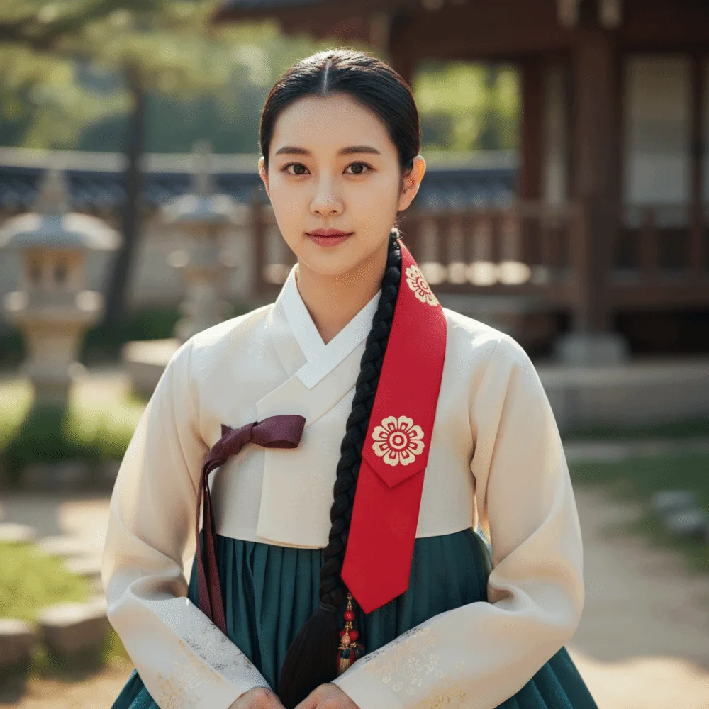 

Fashion Flower Korean Headband Traditional Court Korean Hanbok Hairband Hair Clip Ribbon Stage Dance Costume Girl