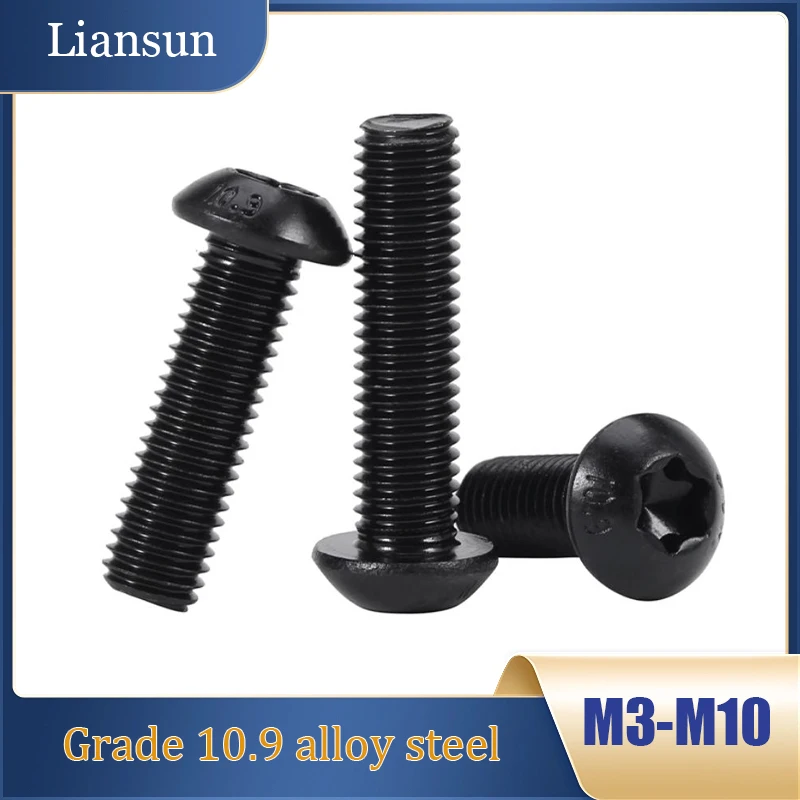 

Black 10.9 Grade High-Strength Torx Pan Head Screws – M3-M10 Anti-Theft Fasteners for Industrial Use