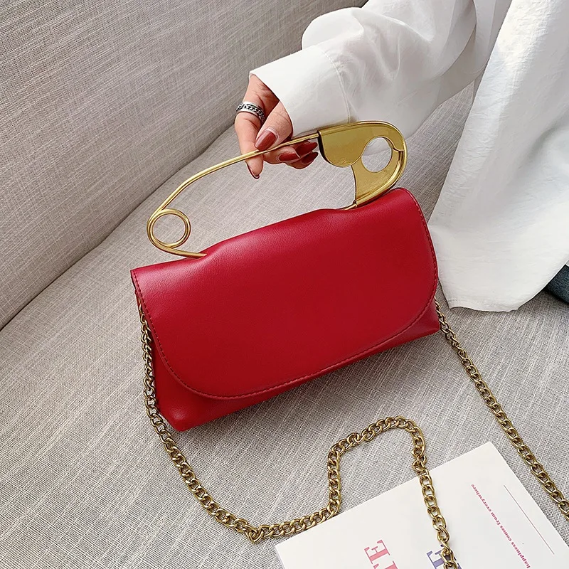 Retro Handheld Bag For Women 2023 New Fashion Personalized Creative Music Pin Fashion Versatile Chain One Shoulder Crossbody Bag