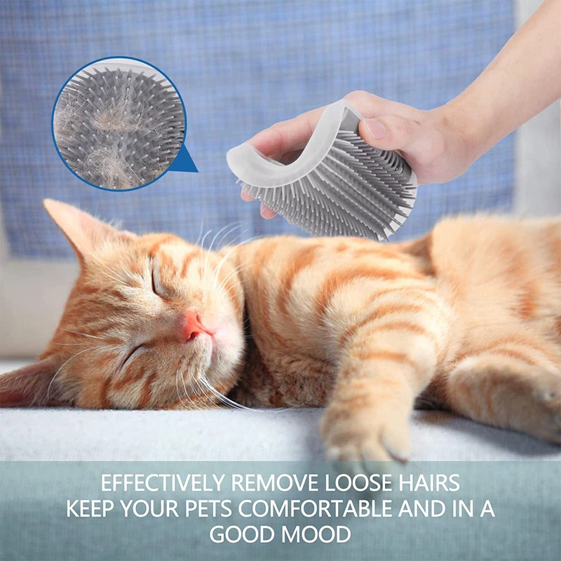 

Pet Cat Brush Hair Removal Massage Comb Cats Wall Rubbing Brush Corner Scratcher Grooming Self Cleaning Scrubber Beauty Products