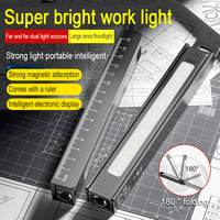 Portable LED Folding Work Flashlight with Magnet Torch COB Work Pen Light Rechargeable Outdoor Multi-Function Ruler Flashlight
