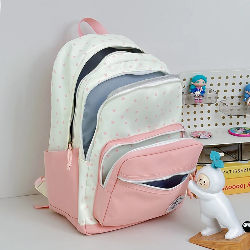 حقيبة ظهر للطلاب بتصميم لطيف بسعة كبيرة من النايلون حقيبة ظهر نسائية كاجوال للفتيات حقيبة ظهر للسفر حقيبة حمل على الظهر #4