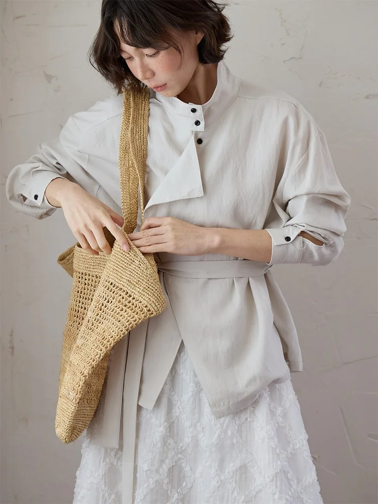 

Женская повседневная куртка Passion Casual Sle с 3D-плиссировкой, воротником-стойкой, длинными рукавами, из жесткой ткани Lenzing Lyocell и нейлона