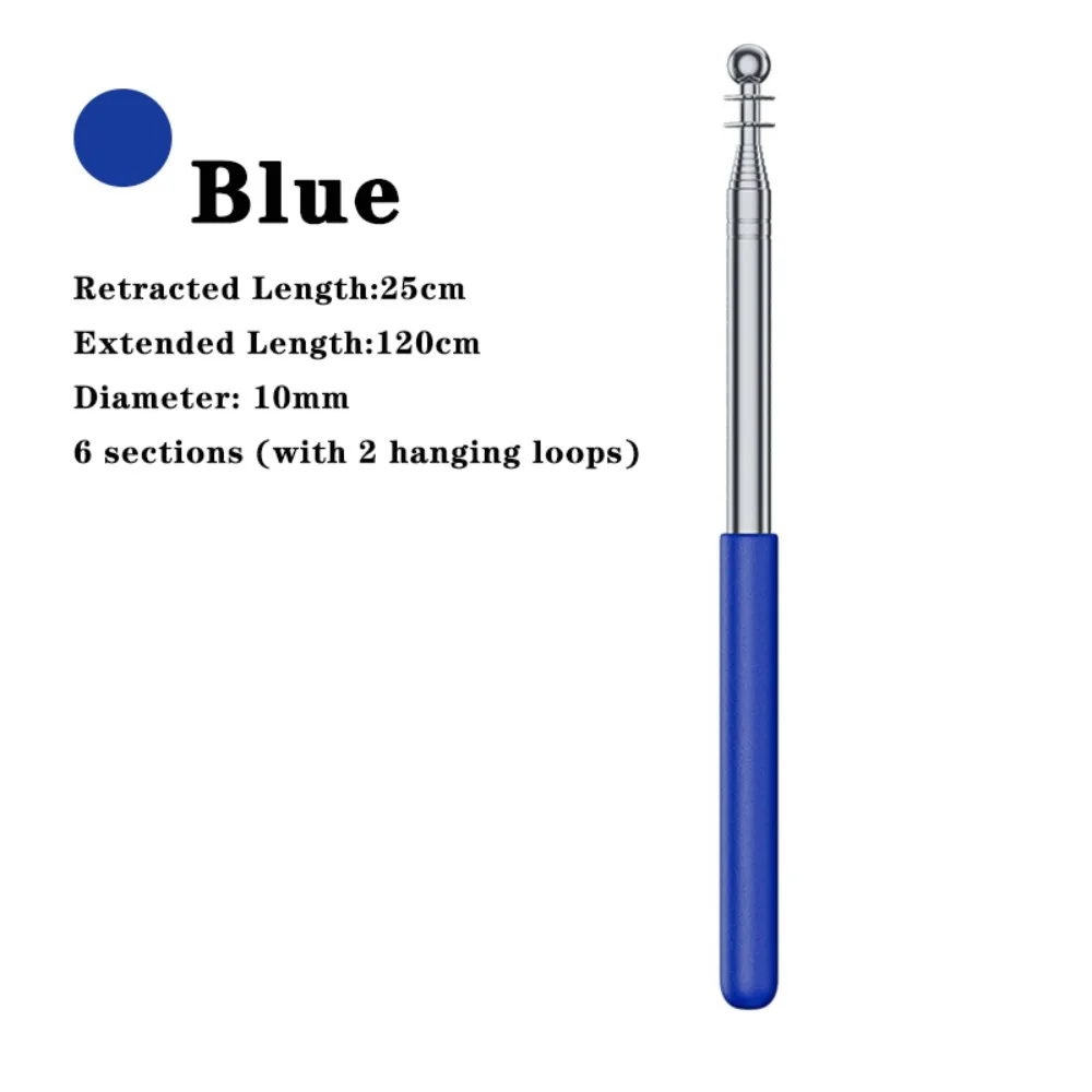 1pc Multi-functional 2-in-1 Teaching Pointer 1/1.2/1.6M Retractable Flagpole Teaching Stick Tour Guide Flag
