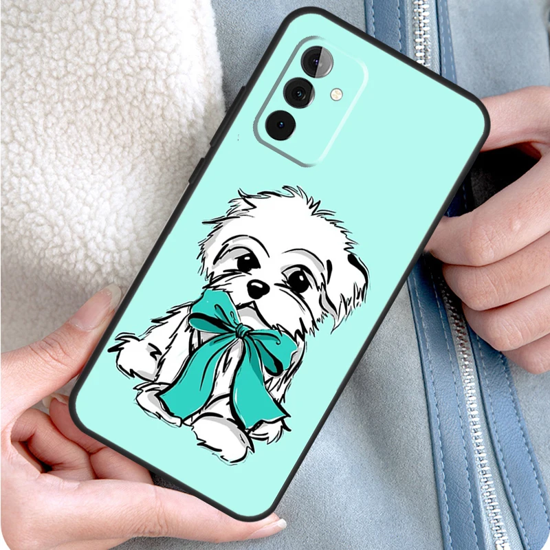 Cartoon Maltese Dog Phone Case For Samsung Galaxy A55 A35 A25 A15 A51 A71 A12 A32 A52 A13 A33 A53 A14 A34 A54