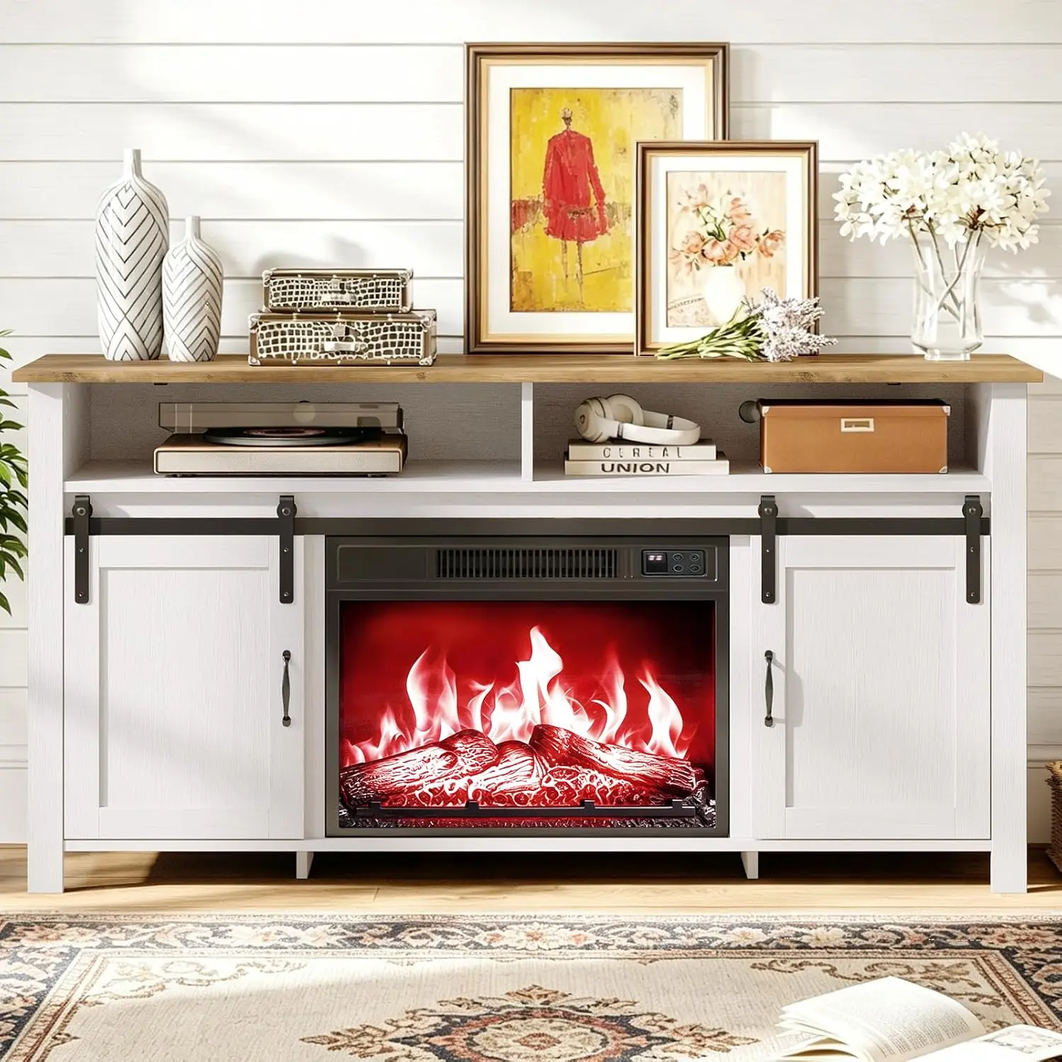 Farmhouse Fireplace TV Stand 70