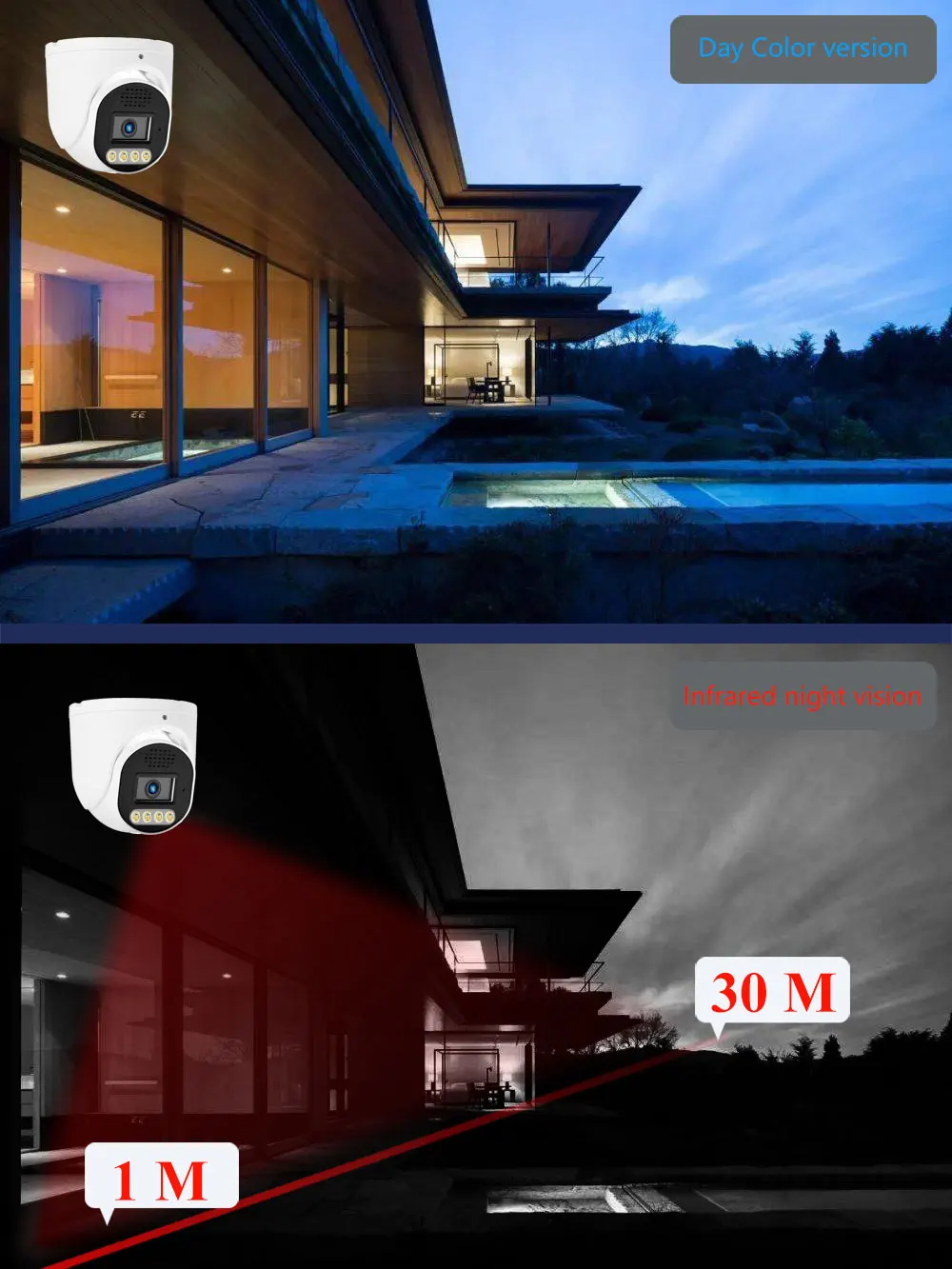SeeTong 4K 8MP IMX415 Surveillance Vedio POE Security Metal Dome 3.6mm Two Way Audio IR&Color Night Version
