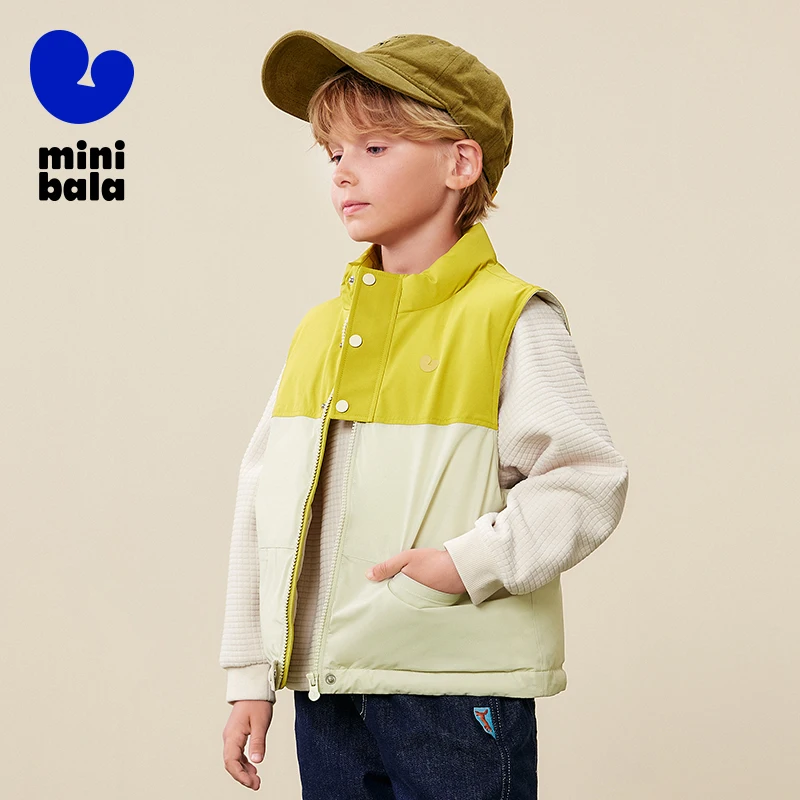 

Mini Bala Down Vest Kids 2025 Winter Windproof Waterproof Warm Sleeveless Coat for Baby Boys and Girls